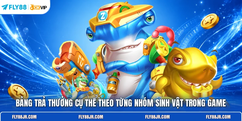 Bảng trả thưởng cụ thể theo từng nhóm sinh vật trong game